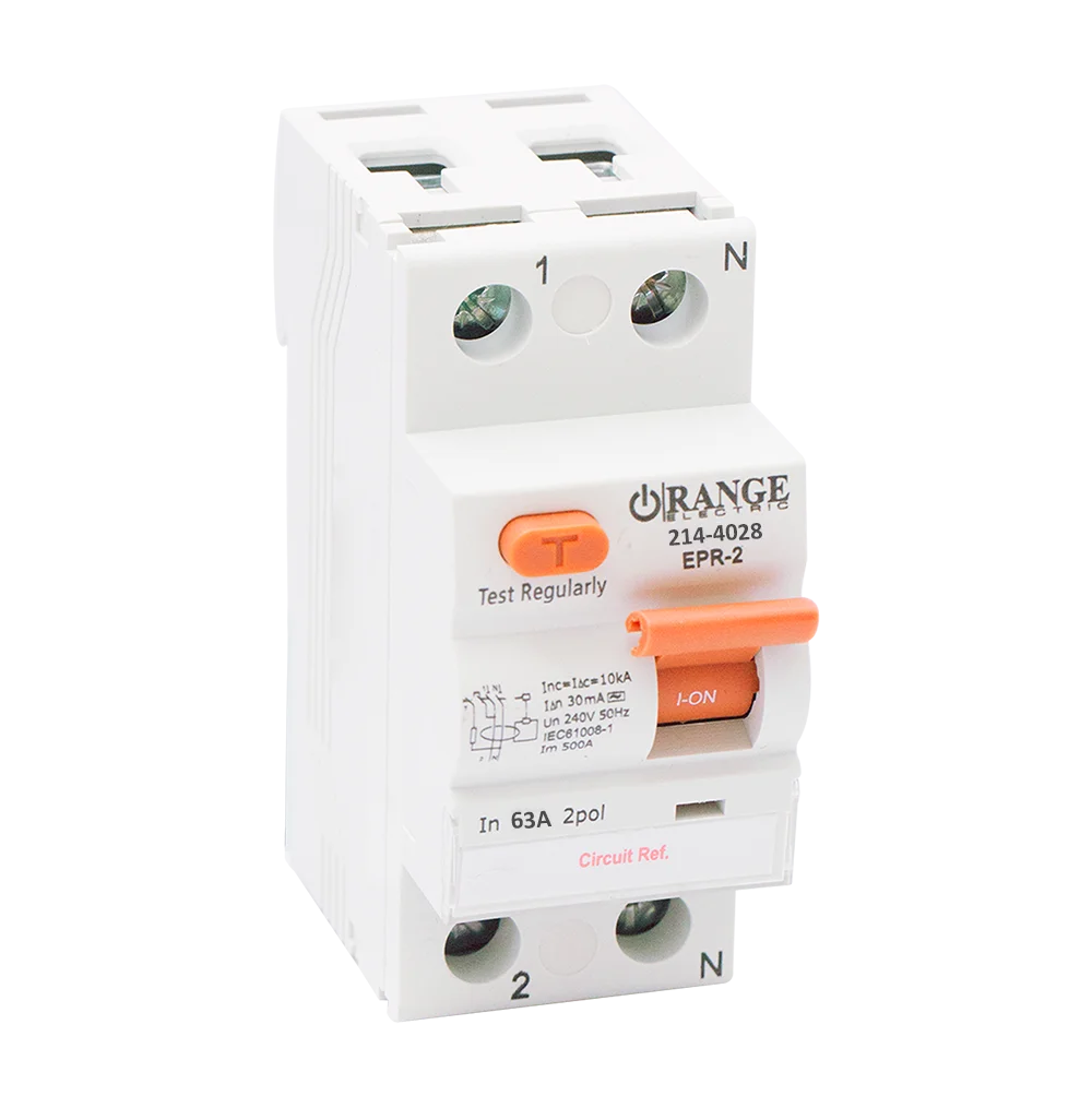 10KA 63Amp. 2Pole 100mA, 230V RCCB