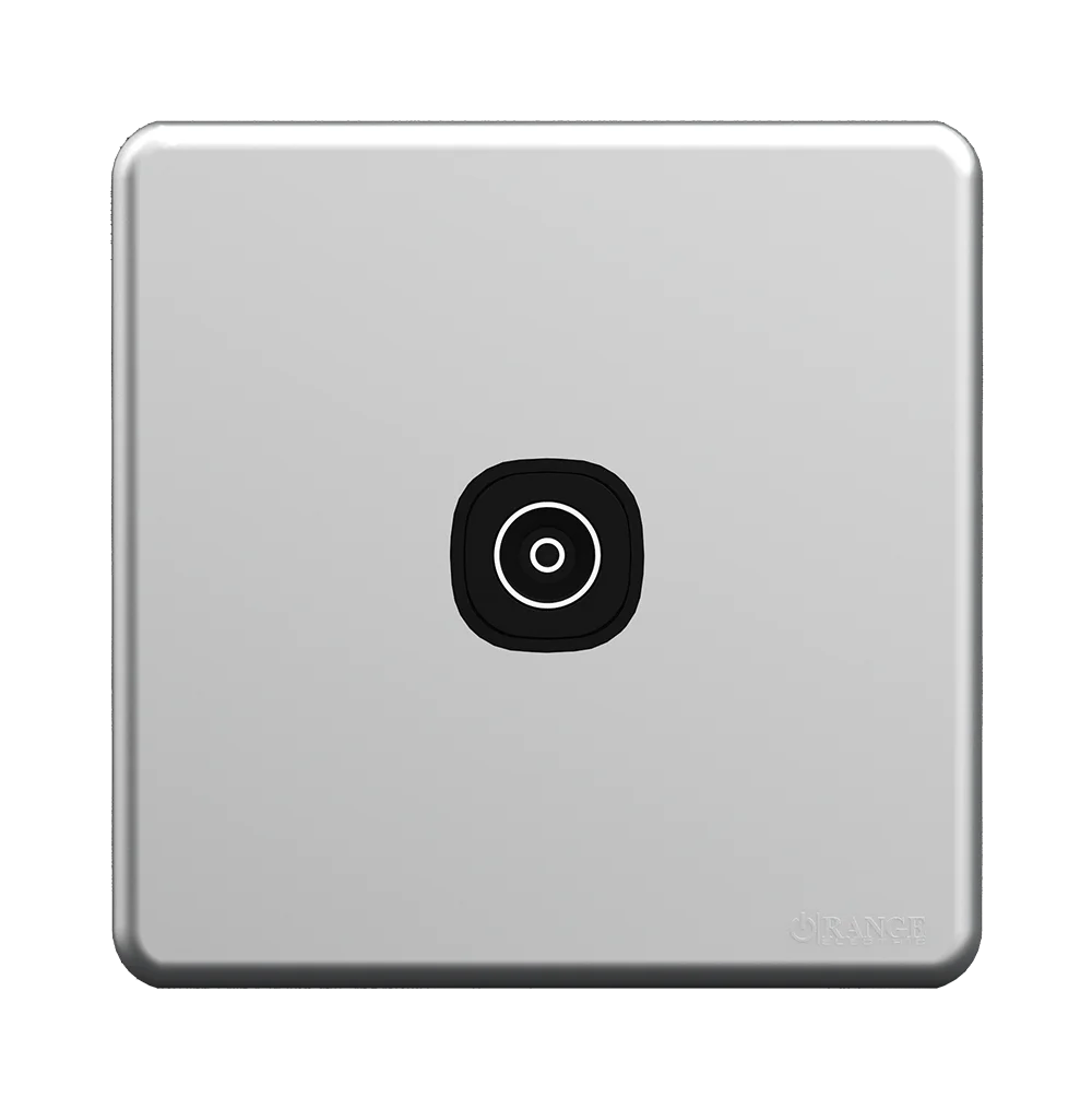 ENIGMA 1Gang TV Co-Axial Outlet (75Ohm) Stone Black (British Standard)