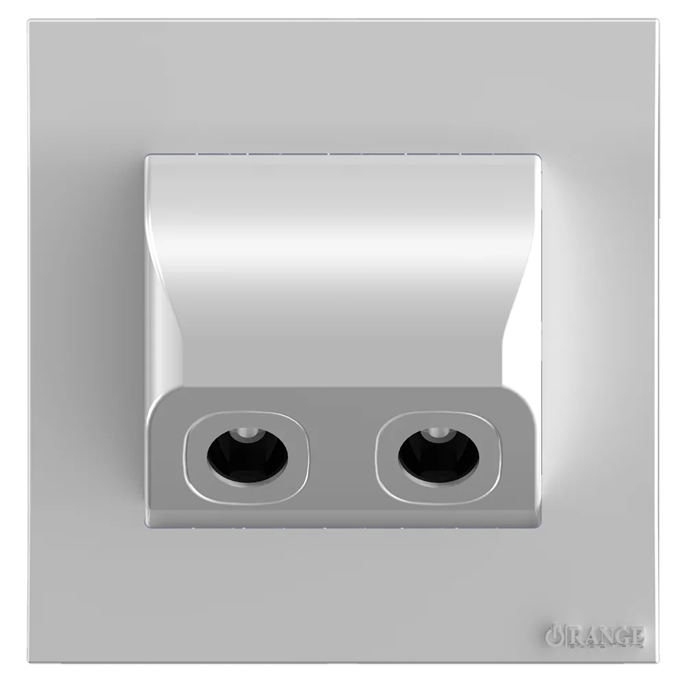 AKOYA Angled TV Co-Axial Outlet (75Ohm) S/Matte with S/Matte Surround