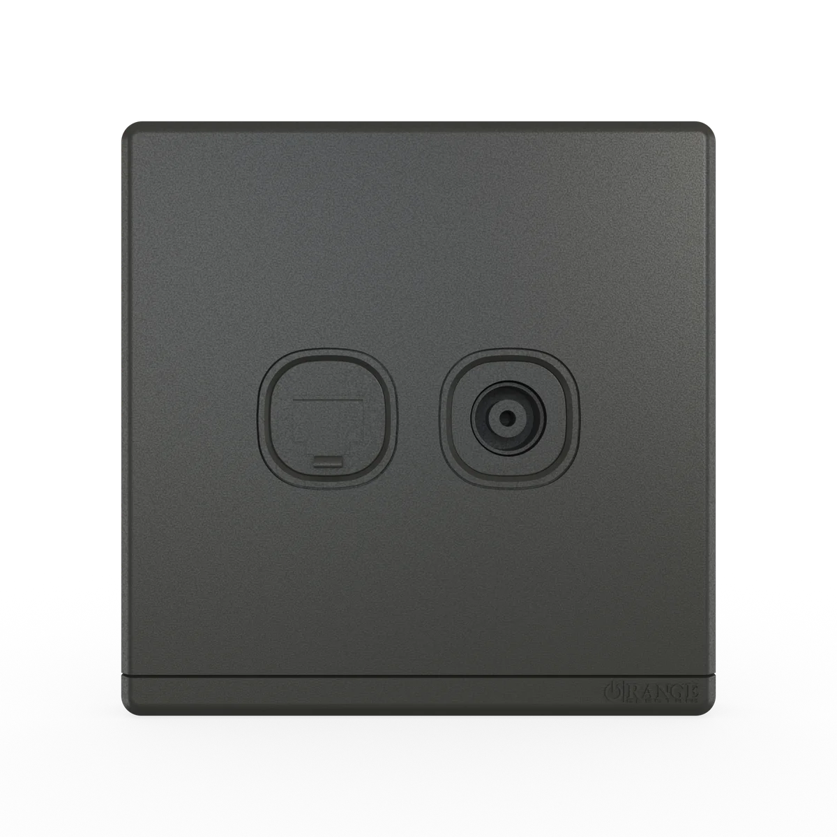 ODESSA 2Gang TV Co-Axial Outlet (75Ohm) + Telephone Outlet Pearl Gunmetal