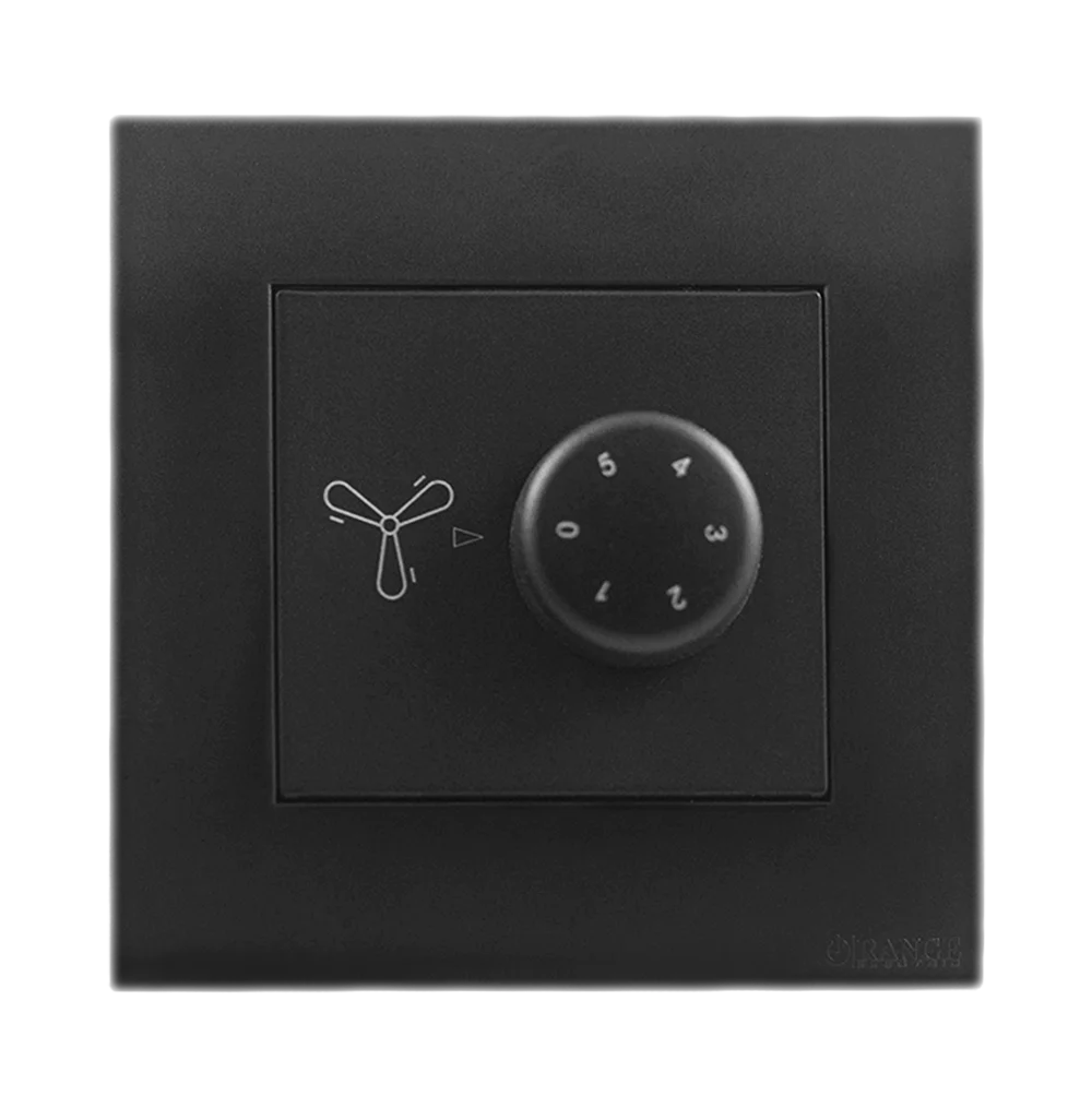 AKOYA 90Watt 5Step Humfree Fan Controller B/Matte with B/Matte Surround