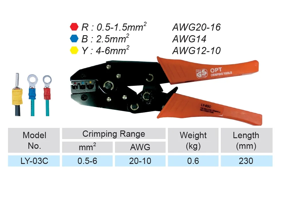 HAND CRIMPING TOOLS – LY-03C ( OPT )