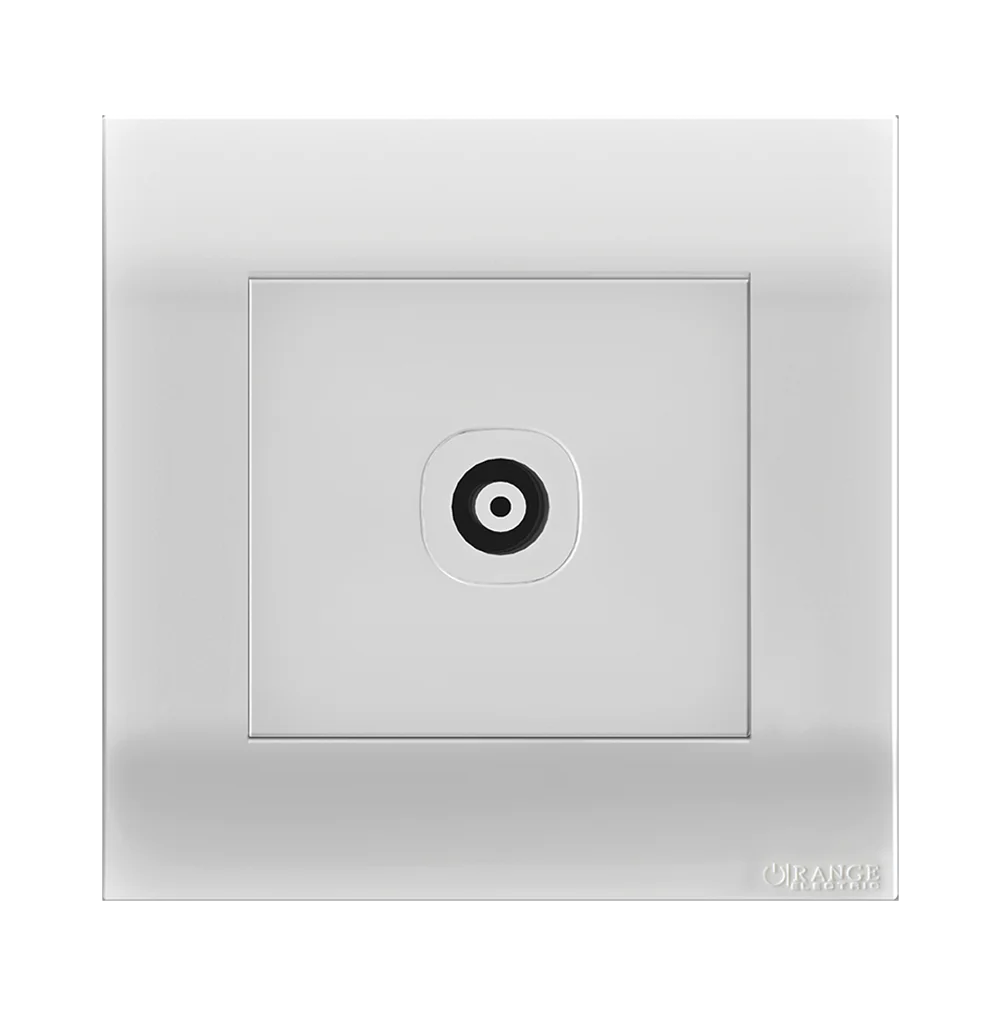 AKOYA 1Gang TV Co-Axial Outlet (75Ohm) White with White Surround