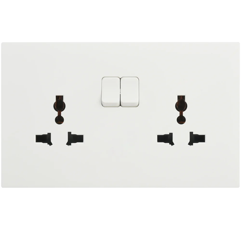 VIRAGO Multy Twin 1Pole Switched Socket Outlet without Indicator White
