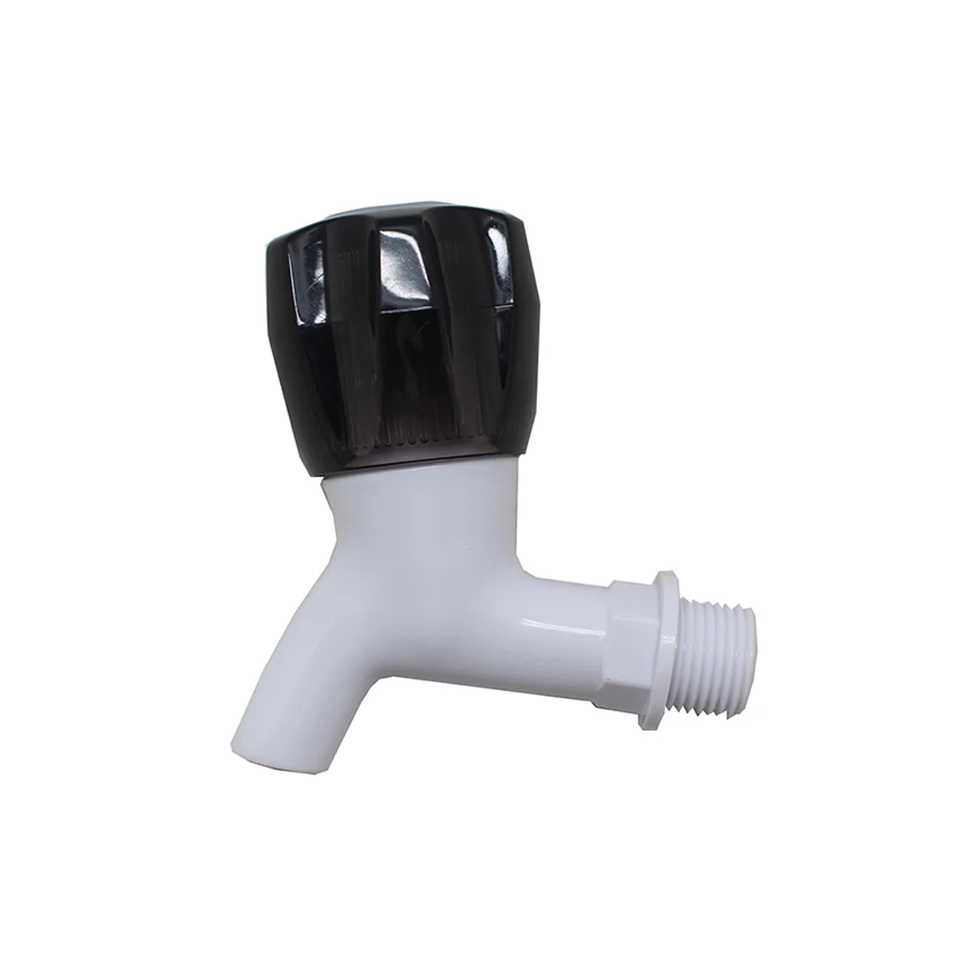 DKI BIB TAP PLASTIC ROUND BLACK HANDLE 124BT56D MALAYSIA