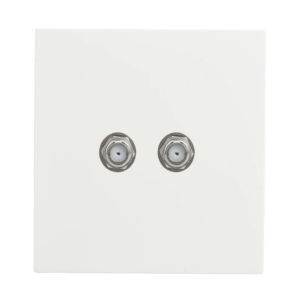 VIRAGO 2Gang TV Co-Axial Outlet (75 Ohm) White