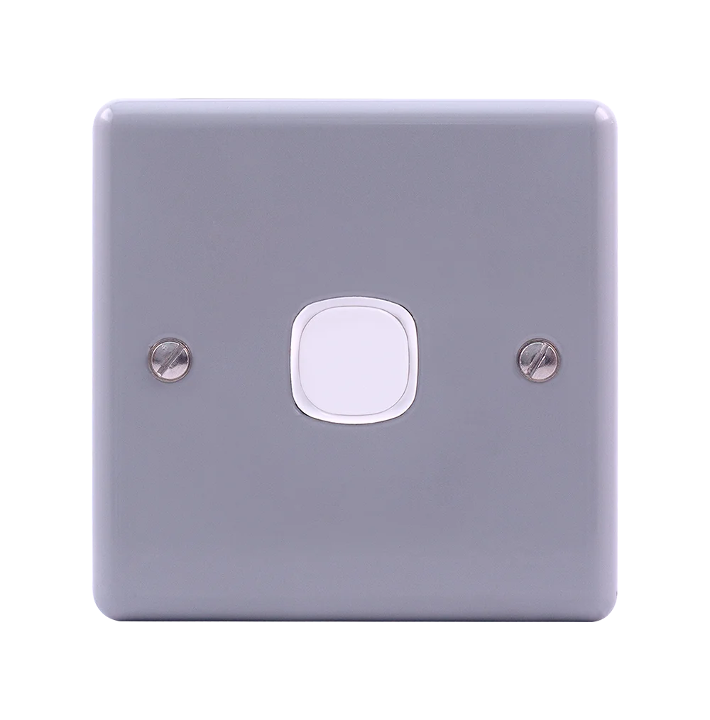 METAL CLAD 1Gang Blank Plate with Mounting with Mounting Box Grey