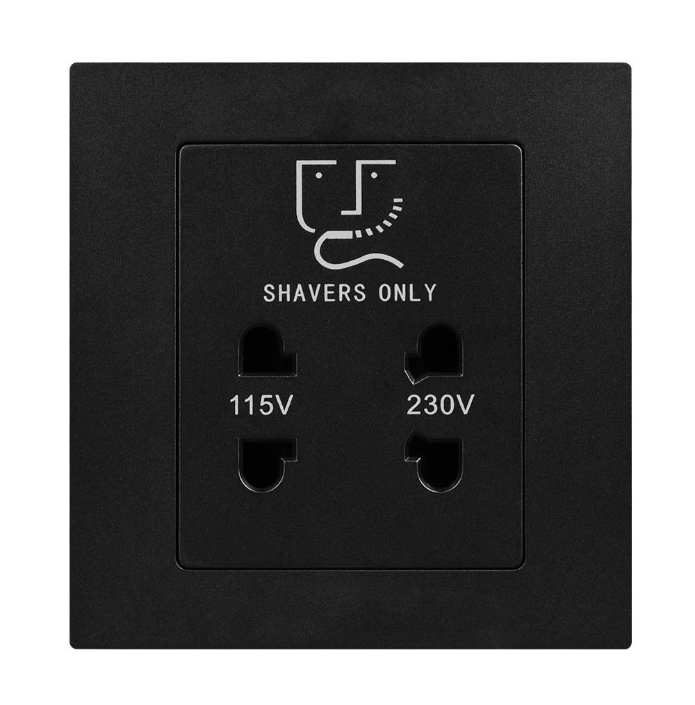 VIRAGO Shaver Socket Outlet Black