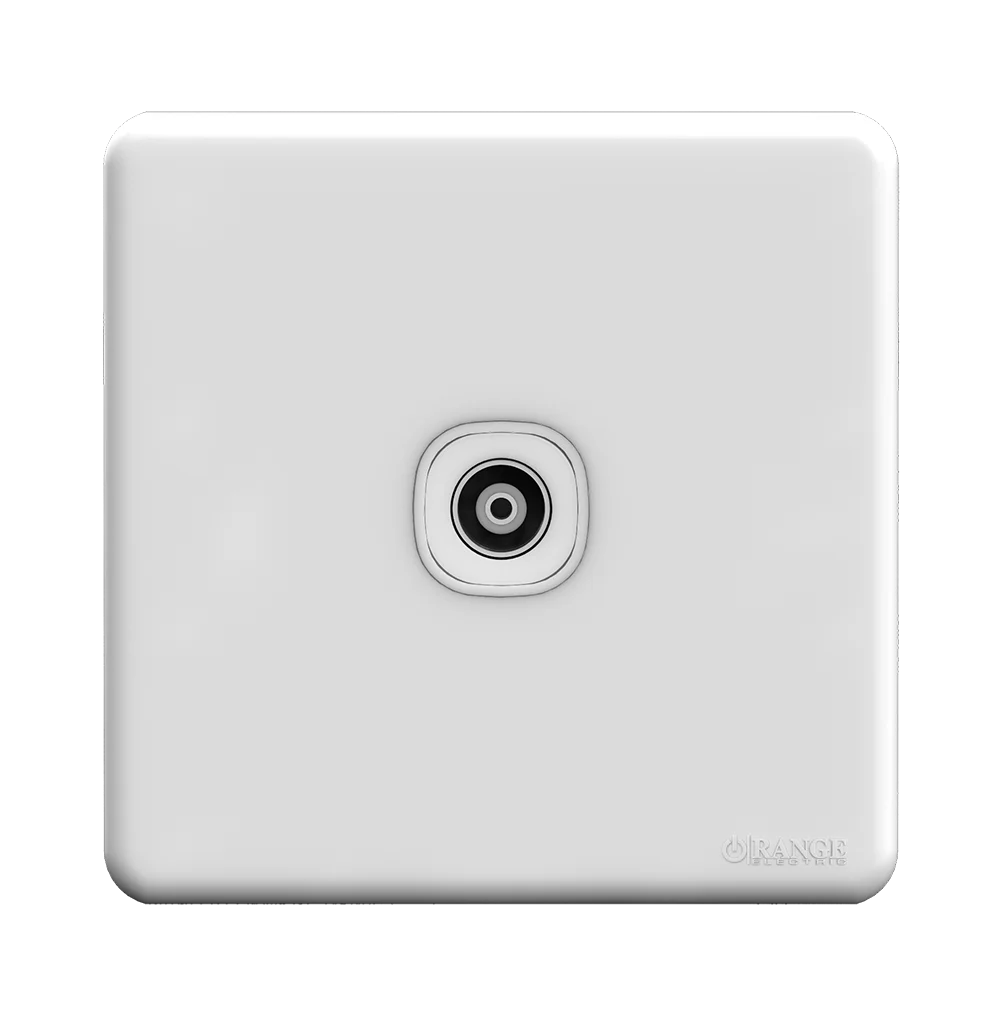ENIGMA 1Gang TV Co-Axial Outlet (75Ohm) Classic White (British Standard)