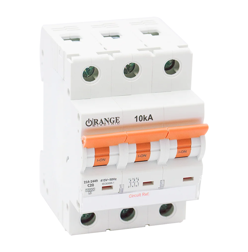 10KA 20Amp. 3Pole, Type C, 415V, 10kA MCB