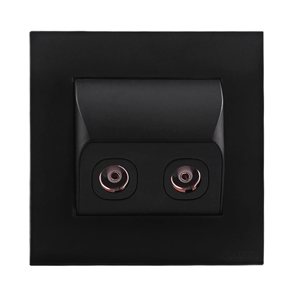 AKOYA Angled TV Co-Axial Outlet (75Ohm) B/Matte with B/Matte Surround