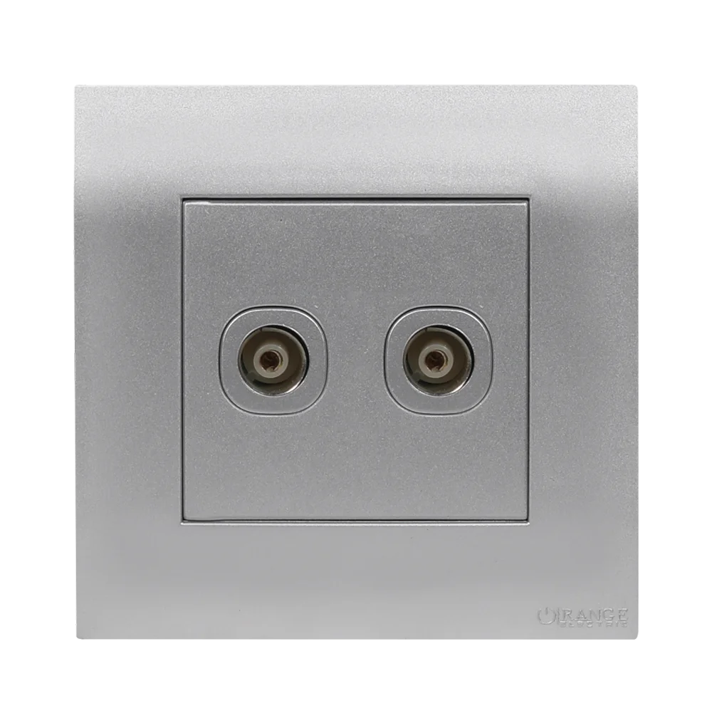 AKOYA 2Gang TV Co-Axial Outlet (75Ohm) S/Matte with S/Matte Surround