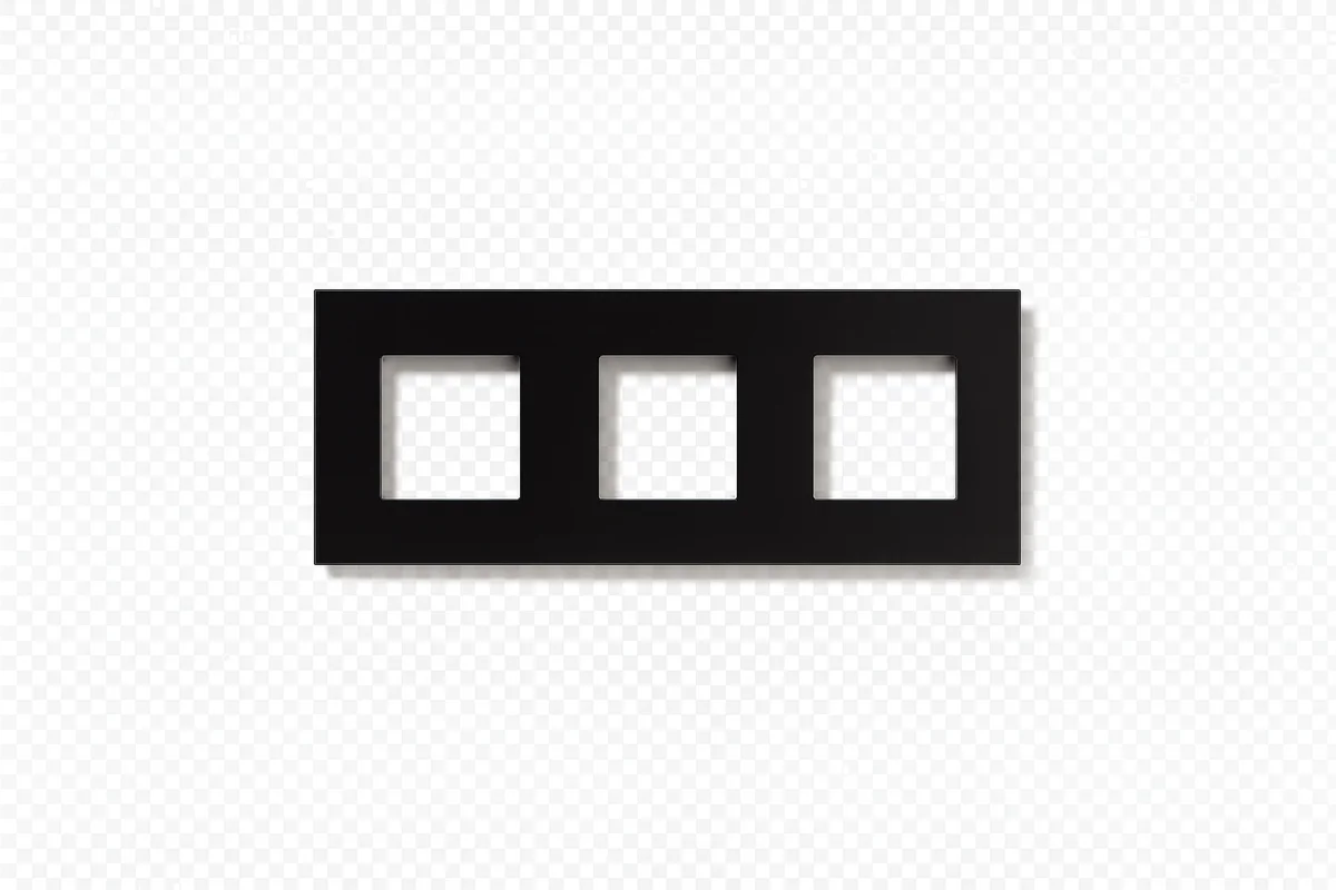 Coverplate Tastu for Niko material 3 modules black glass