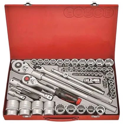 65pc 1/4″ & 3/4″ & 1/2″ Drive Socket Set ( mm / inch ) 4652 ( FORCE )