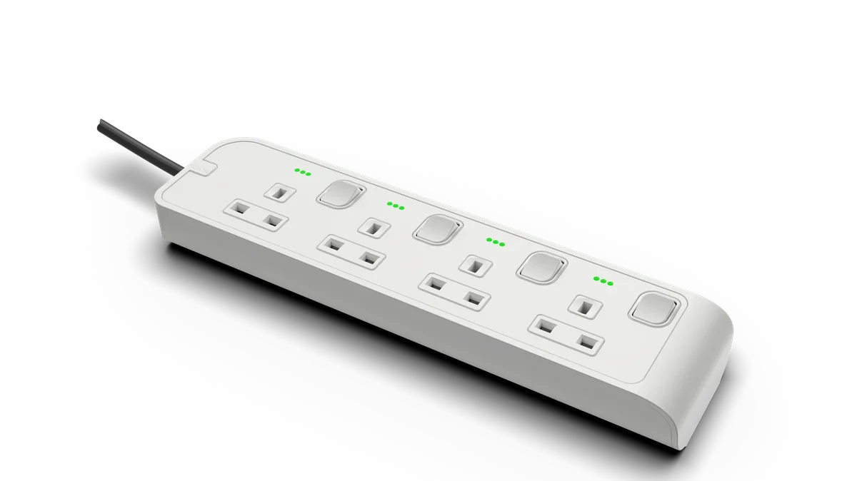 13Amp. 4 Outlet Power Strip with Indicator with 10Meter Cord White
