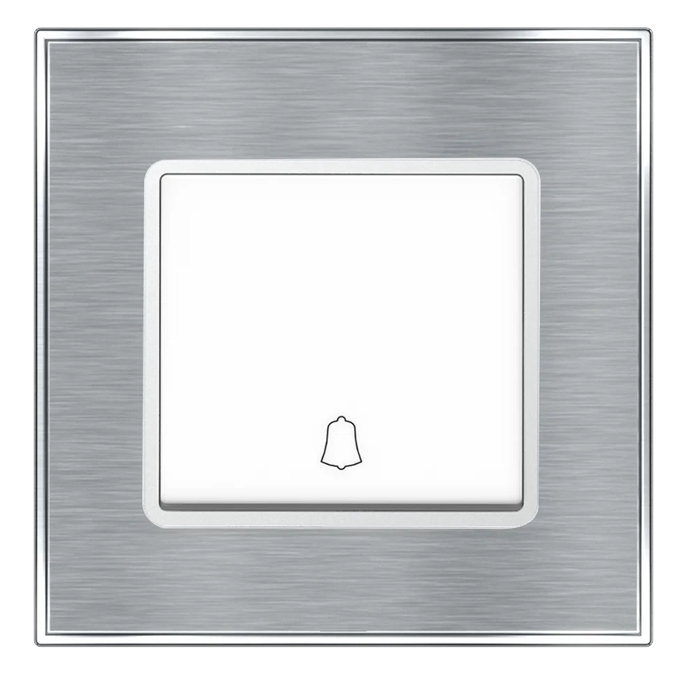 YULE 16Amp. 1Gang 1Way Bell Press Switch Silver