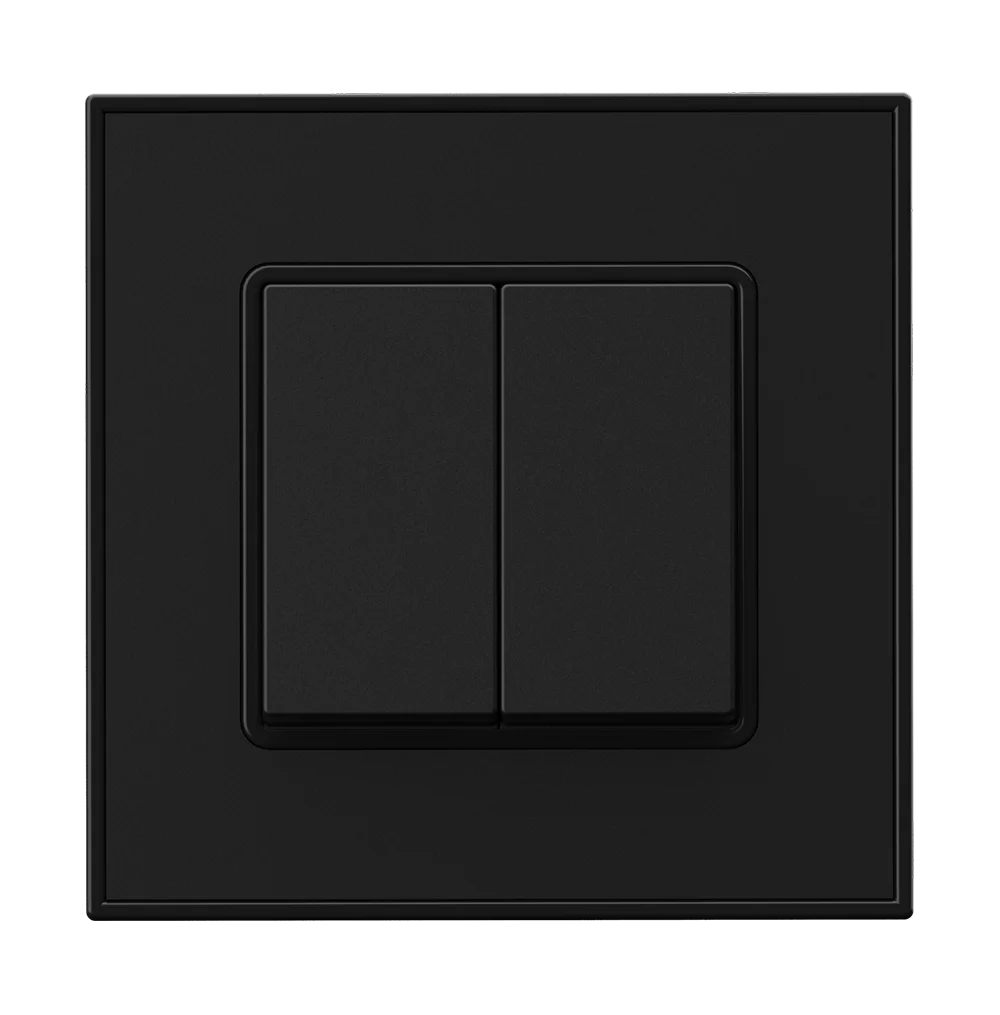 YULE 16Amp. 2Gang 1Way Switch Black