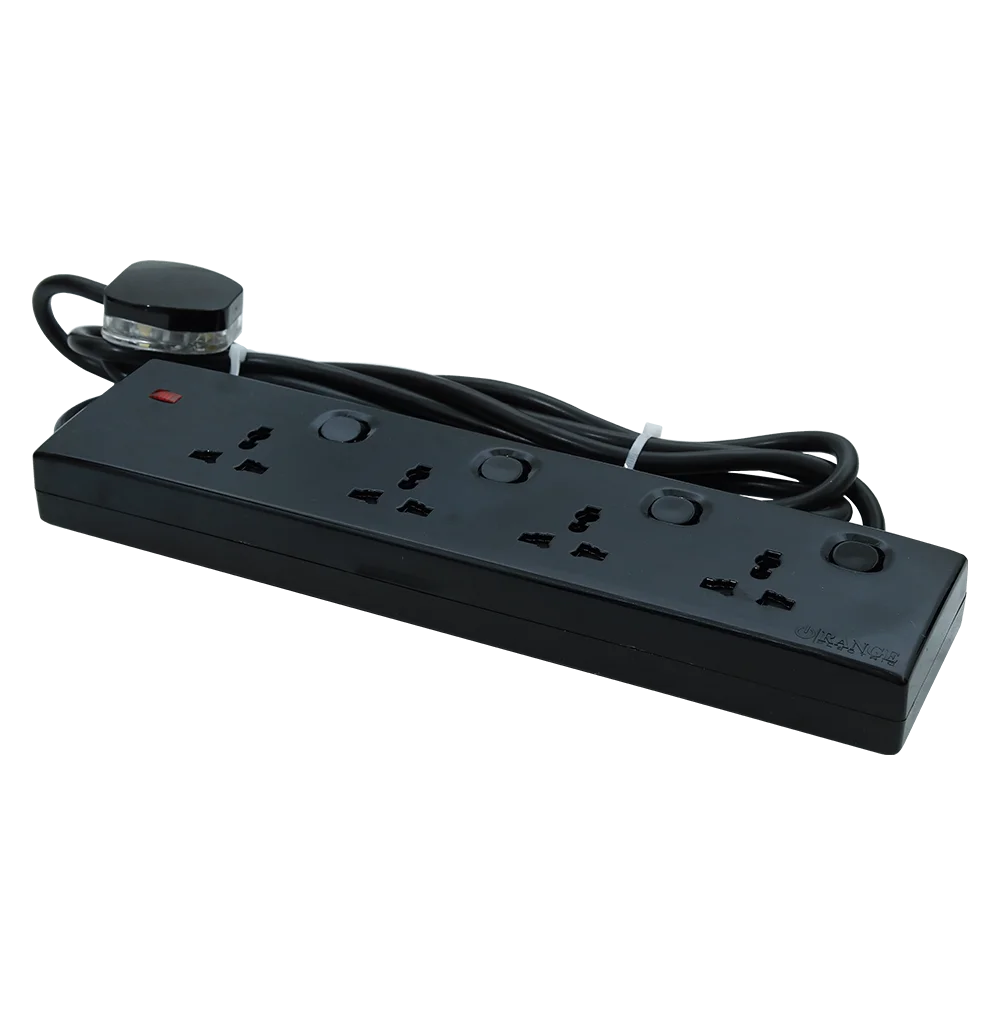 13Amp. Multi Trailer Socket with 13Amp. Fused Plug Top & 5m Wire Black
