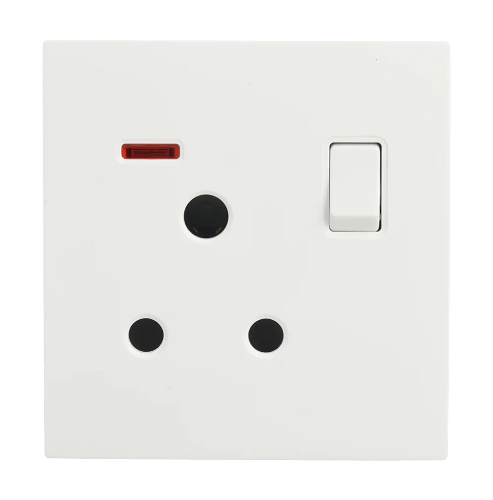 VIRAGO 15Amp. Single 1Pole Switched Socket Outlet with Indicator White