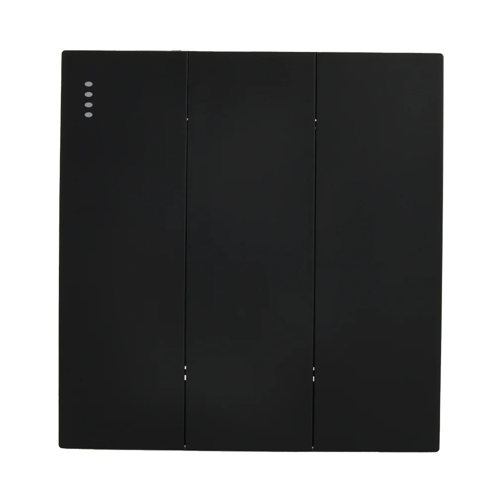 VIRAGO 3Gang 1Way Switch with Indicator Black