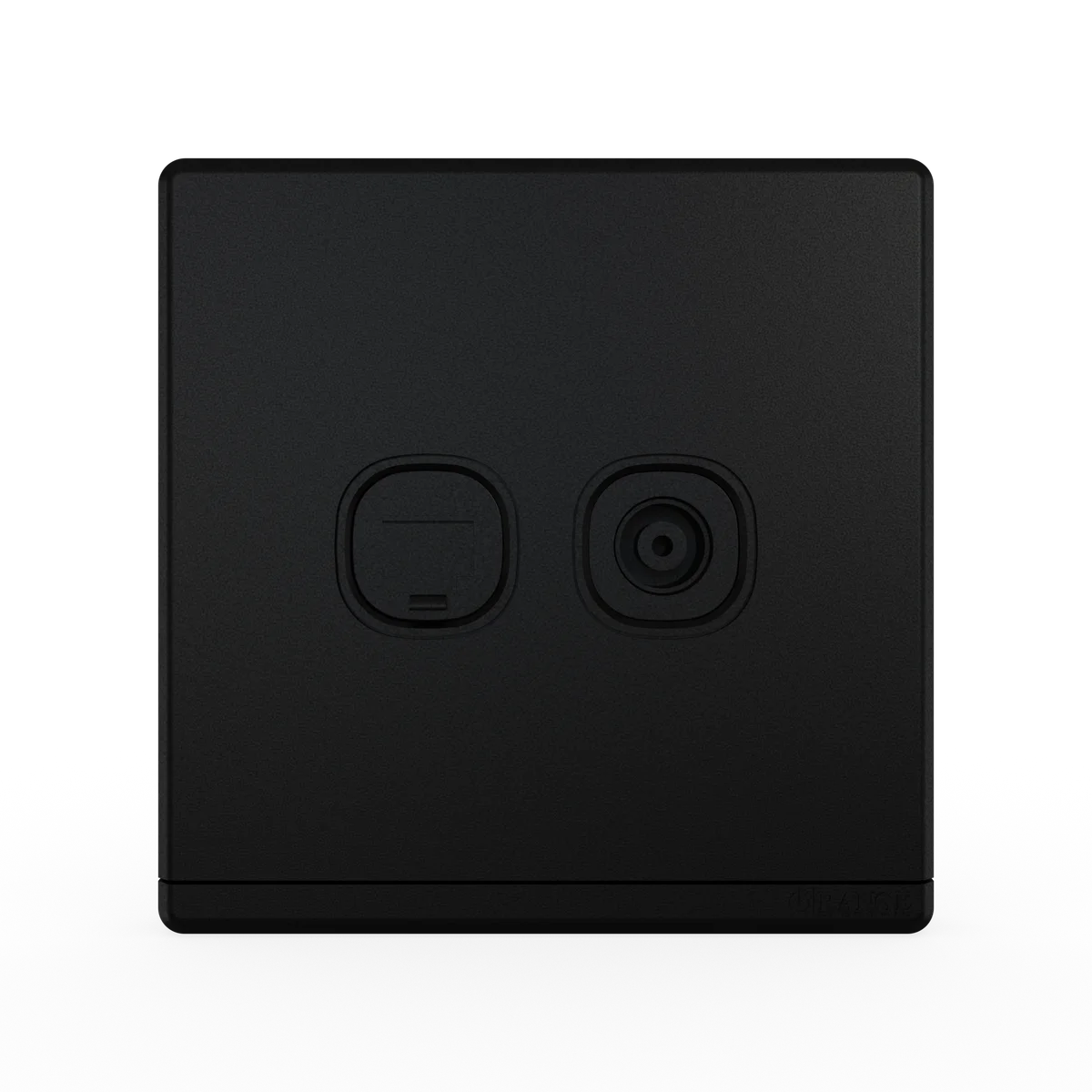 ODESSA 2Gang TV Co-Axial Outlet (75Ohm) + Telephone Outlet Pearl Black