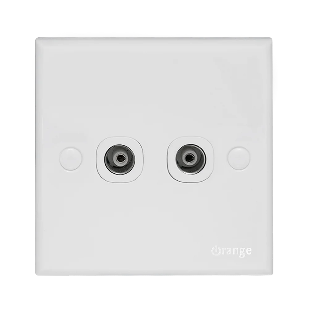 CASABLANCA 2Gang TV Co-Axial Outlet (75 Ohm) White