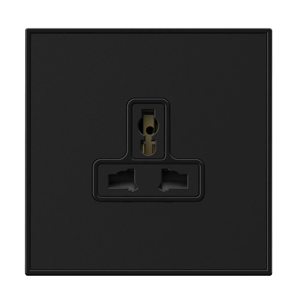 YULE 13Amp. Single Multi Un-Switched Socket Outlet Black