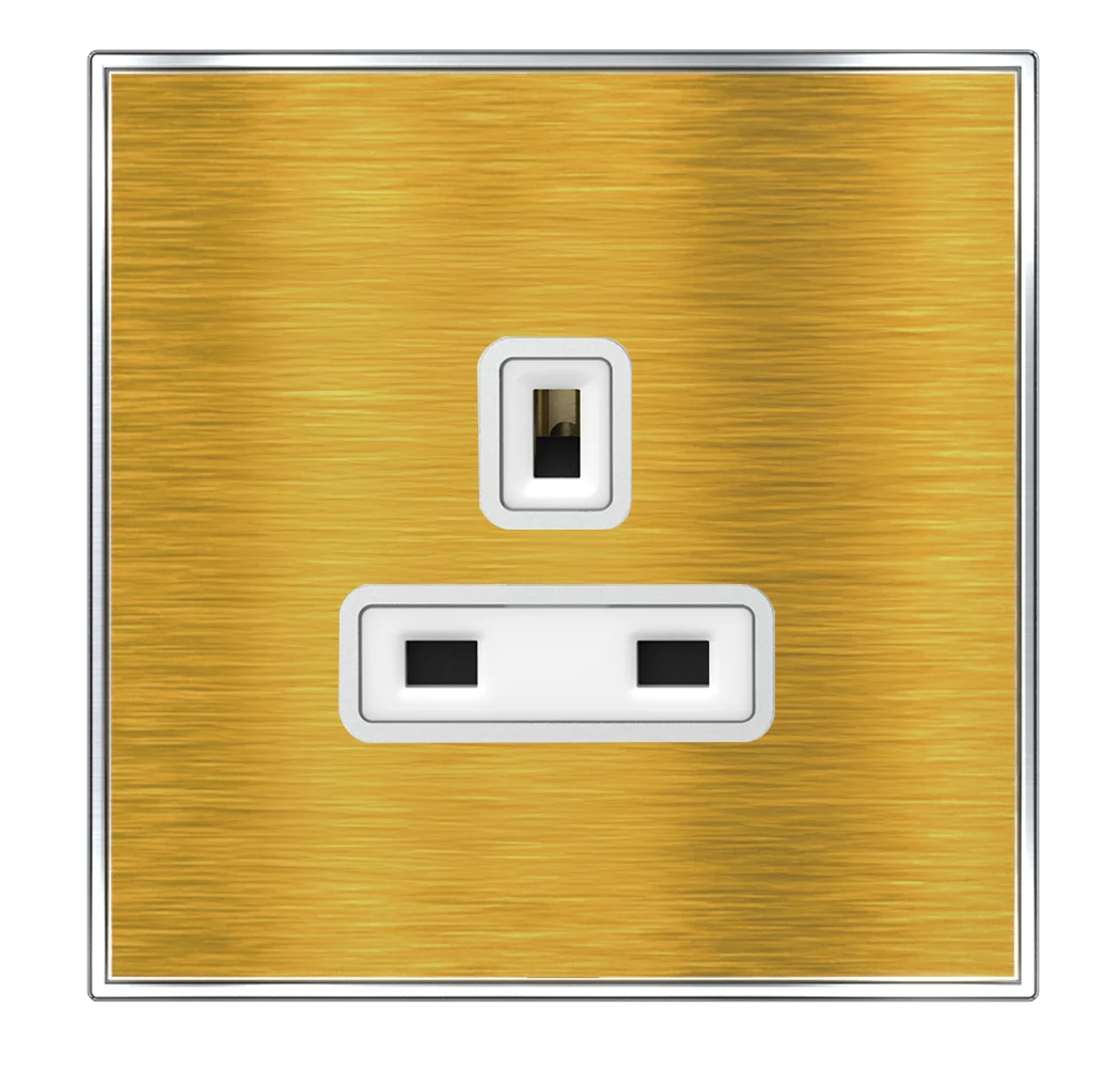 YULE 13Amp. Single Un-Switched Socket Outlet Gold