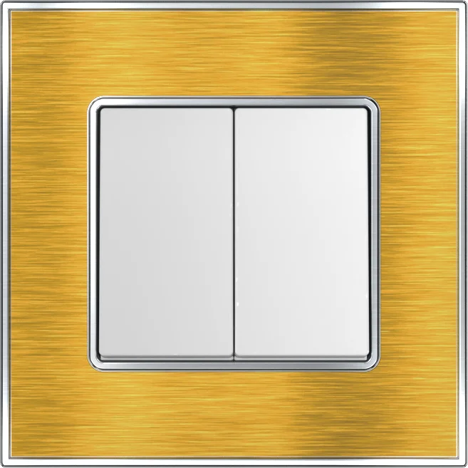 YULE 16Amp. 2Gang 1Way Switch Gold