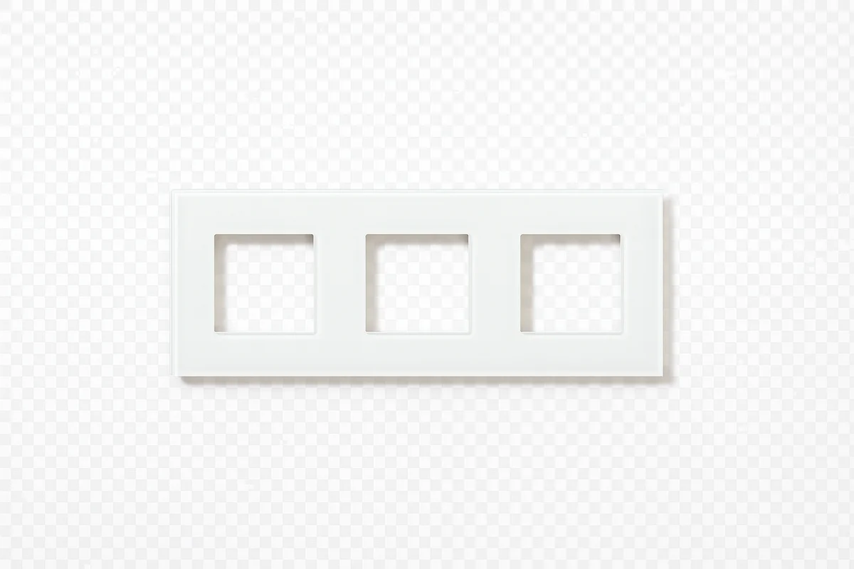 Coverplate Tastu for Niko material 3 modules white glass