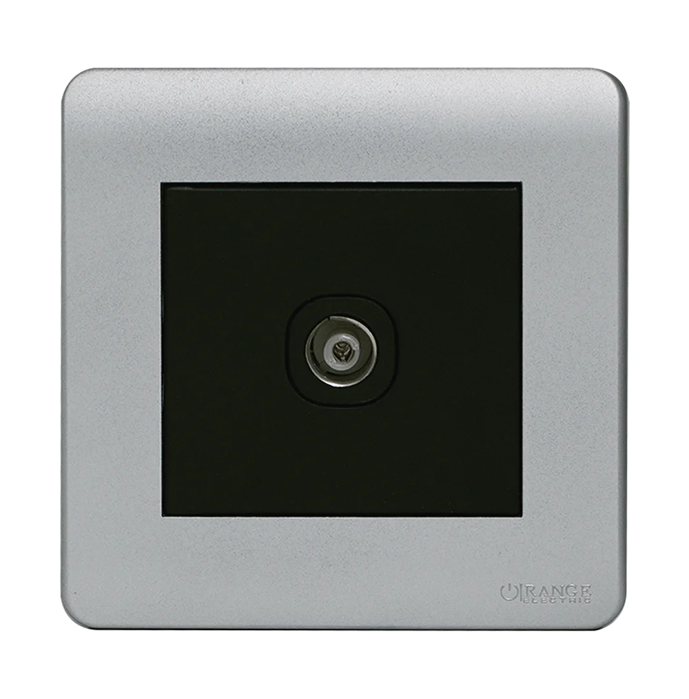 SCINTILLA 1Gang TV Co-Axial Outlet (75Ohm) B/Matte with S/Matte Surround
