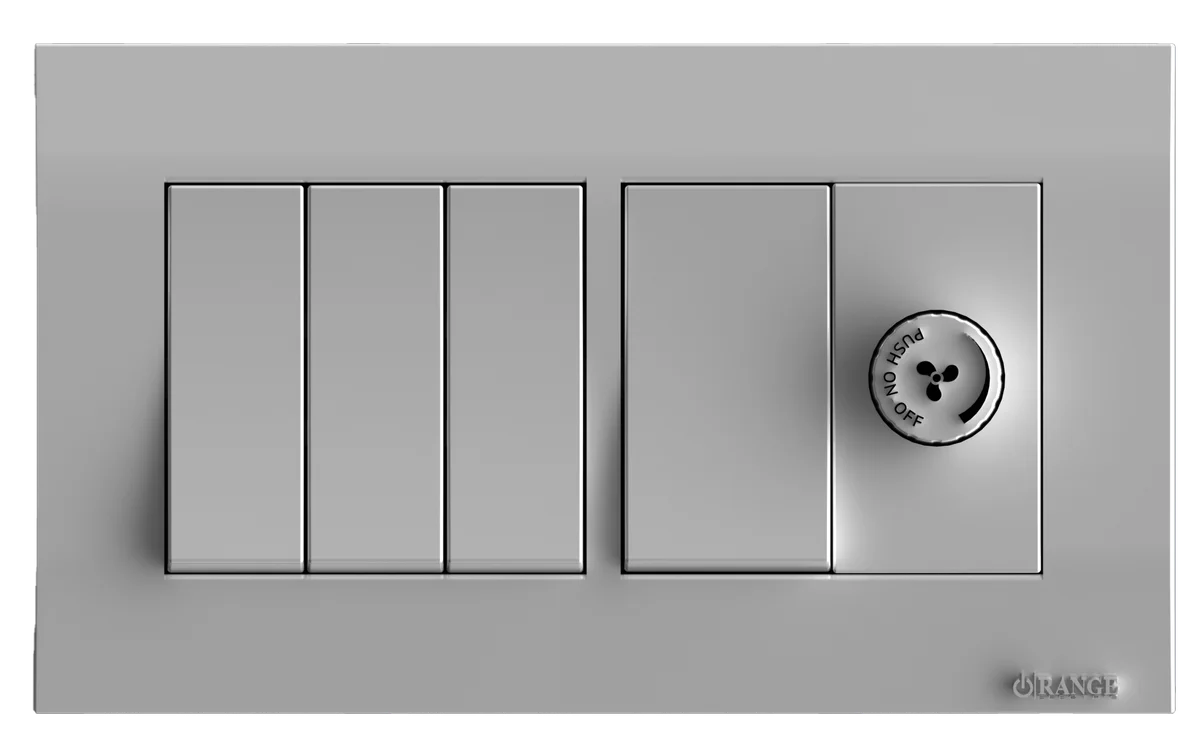 AKOYA 16Amp. 4Gang + Fan Controller S/Matte with S/Matte Surround