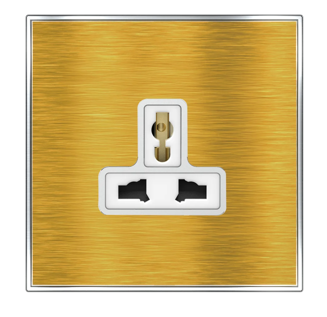 YULE 13Amp. Single Multi Un-Switched Socket Outlet Gold