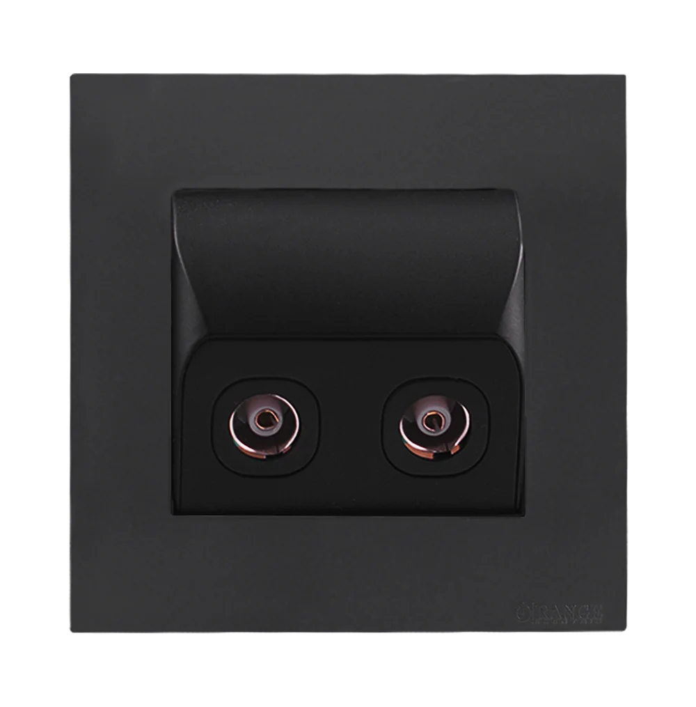 AKOYA Angled TV Co-Axial Outlet (75Ohm) B/Matte with GM/Matte Surround