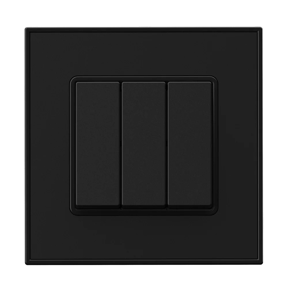 YULE 16Amp. 3Gang 1Way Switch Black