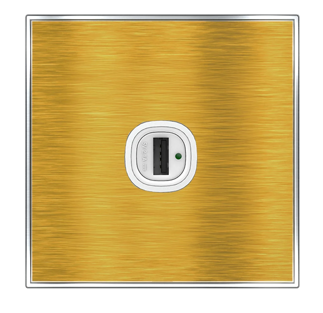 YULE 2.1Amp. 1Gang Type-A USB Charger Outlet Gold