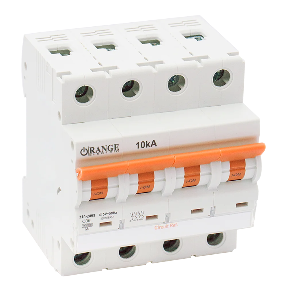 10KA 6Amp. 4Pole, Type C, 415V, 10kA MCB