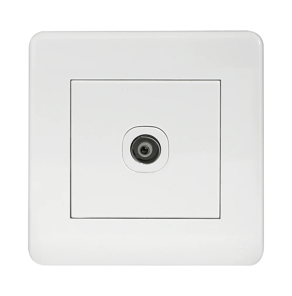 SCINTILLA 1Gang TV Co-Axial Outlet (75Ohm) White with White Surround
