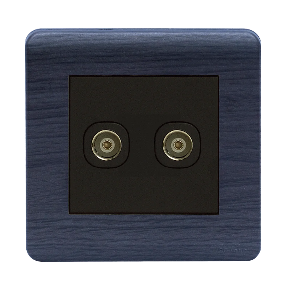 SCINTILLA 2Gang TV Co-Axial Outlet (75Ohm) B/Matte with Kaluwara Surround