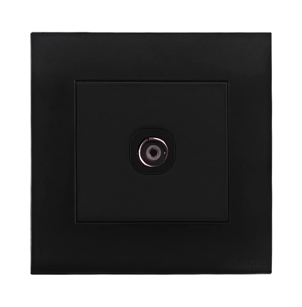 AKOYA 1Gang TV Co-Axial Outlet (75Ohm) B/Matte with B/Matte Surround