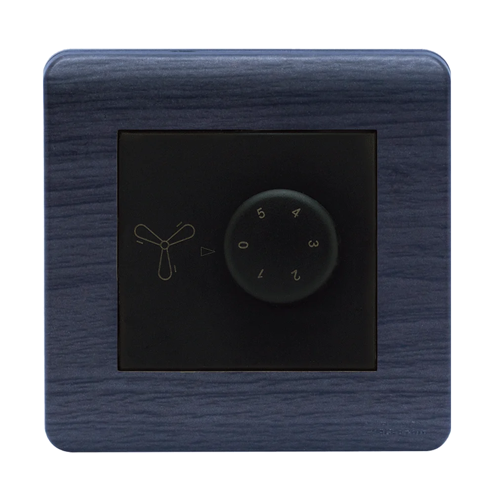 SCINTILLA 90Watt 5Step Humfree Fan Controller B/Matte with Kaluwara Surround