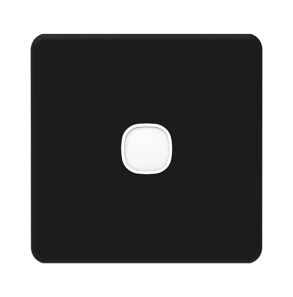 ENIGMA 1Gang Blank Plate with Removable Plug Pearl Black (British Standard)